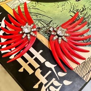 VINTAGE RED flame earrings